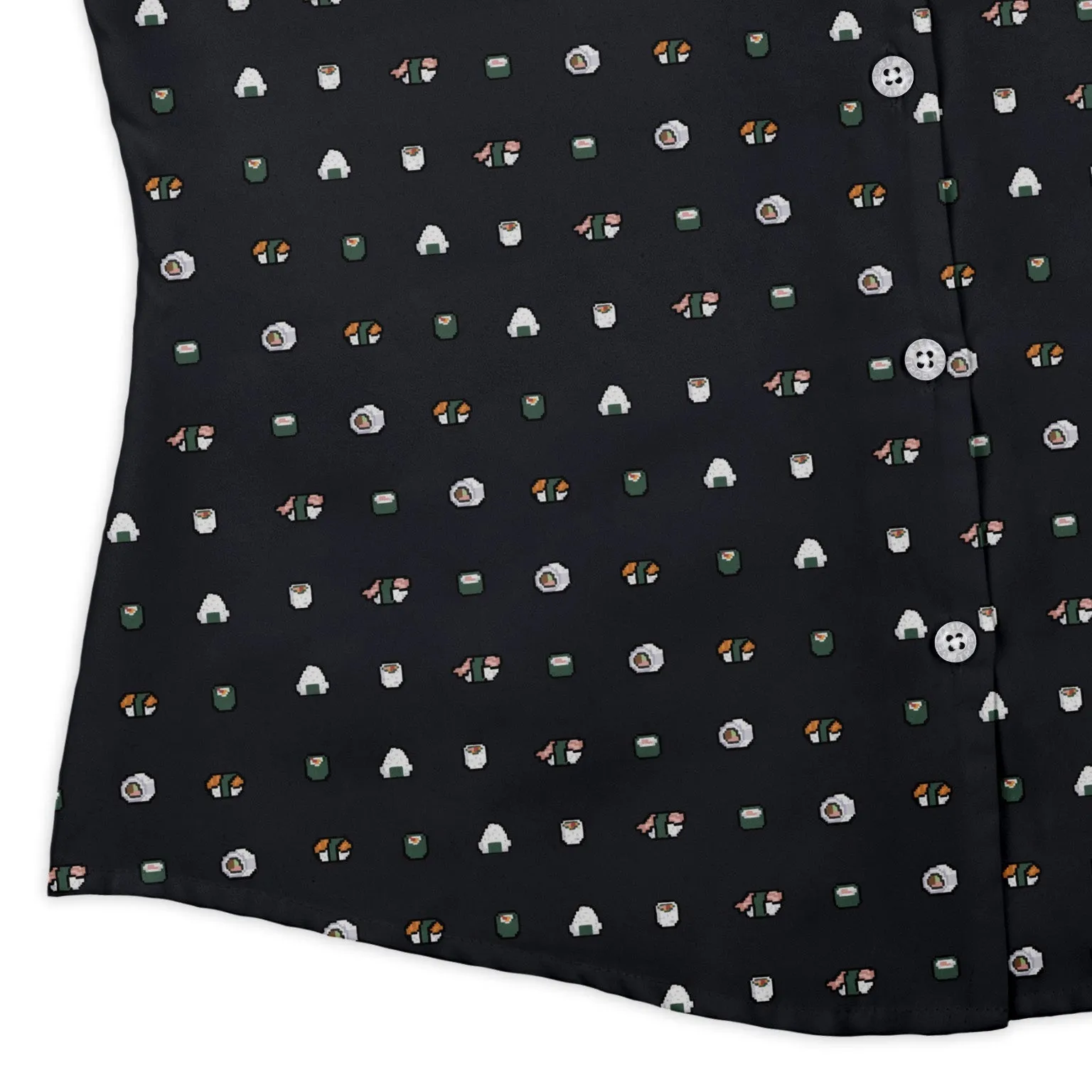 Anime Sushi Rolls Dark Curvy Button Up Shirt