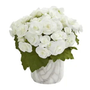 Artificial Begonia Arrangement in Vase