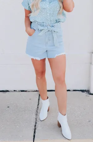 Madelyn Paperbag Denim Shorts